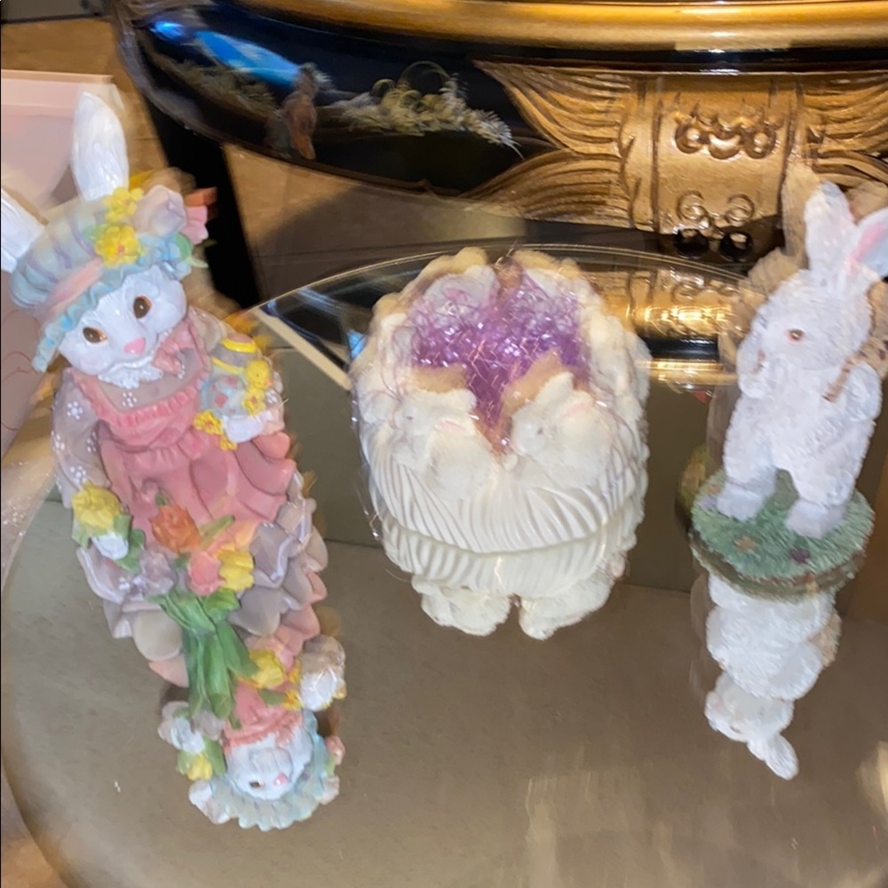 Box41 Charming Easter Bunny Figurine Set - Multicolor
